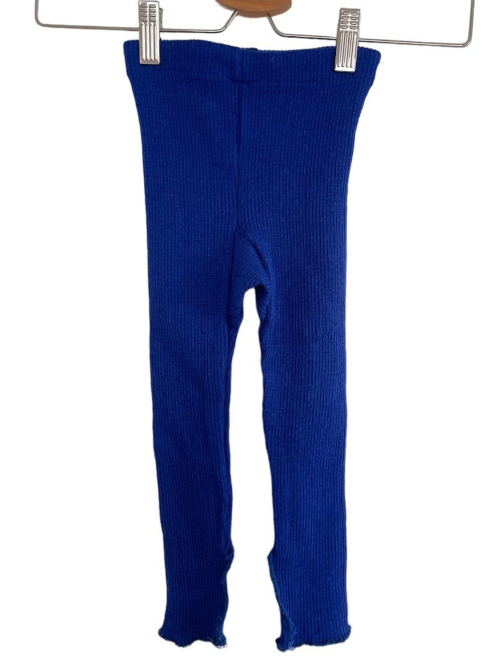Bright Blue Kids Ribbed Leggings